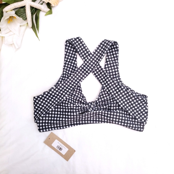 *NWT Albion Fit Bikini - Black Check Knot Top* - Picture 4 of 8